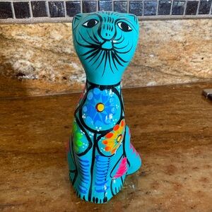 Hand Painted Mexican Folk Art Cat